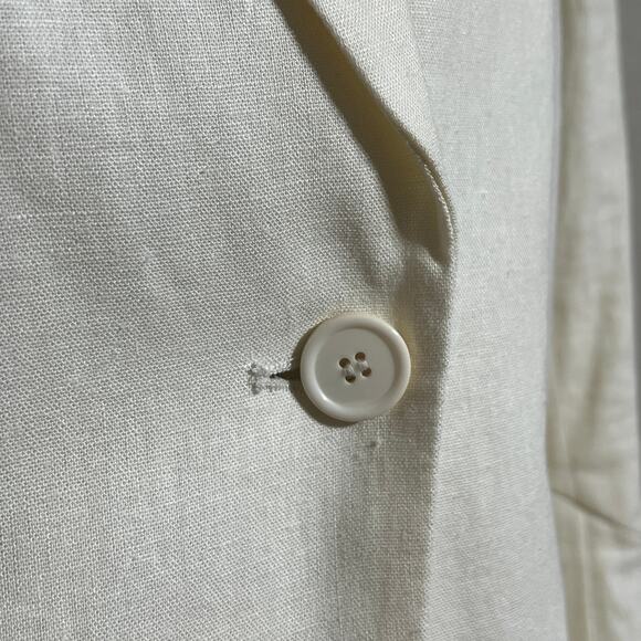 Free People Linen Blend Belted Blazer Jacket Ivory Size Large - Picture 5 of 8